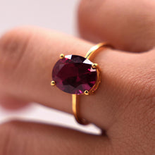 22K Gold Solitare Style Ruby Ring