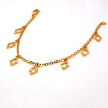 22K Gold Link style chain with charms Bracelet