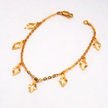 22K Gold Link style chain with charms Bracelet