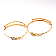 18K Gold Baby Designer Bangle Pair