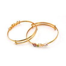 18K Gold Baby Designer Bangle Pair