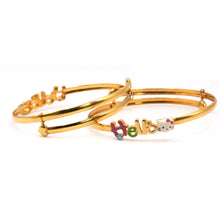 18K Gold Baby Designer Bangle Pair