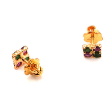 22K Gold Designer Multi-Color Studs