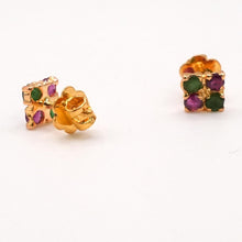 22K Gold Designer Multi-Color Studs