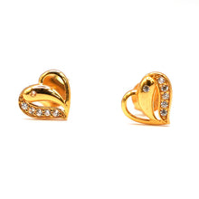 22K Gold Heart Studs