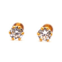 18K Gold Studs 2-in-1 Style