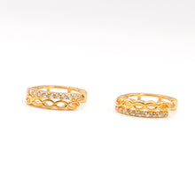 22K Gold Hoop Earrings With Zirconia