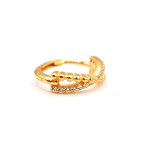 22K Gold X Style Hoop Earrings With Zirconia
