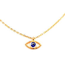22K Gold Necklace with Evil Eye