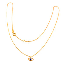 22K Gold Necklace with Evil Eye