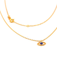 22K Gold Necklace with Evil Eye