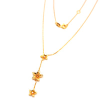 22K Gold Necklace with Flowers