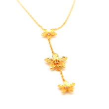 22K Gold Necklace with Flowers