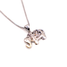 14k White Gold Elephant Necklace