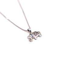14k White Gold Elephant Necklace
