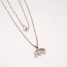14k White Gold Elephant Necklace