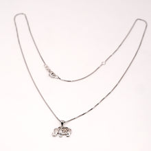 14k White Gold Elephant Necklace