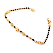 22k Black Bead Bracelet