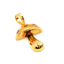 14k Yellow Gold Mushroom Pendant