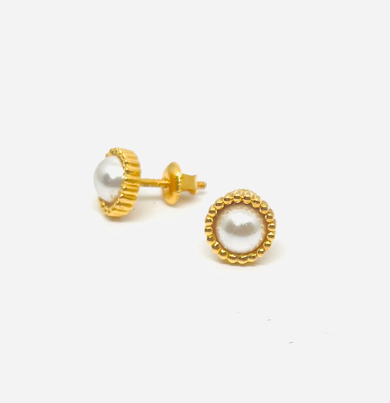 22K Gold Studs with Pearl