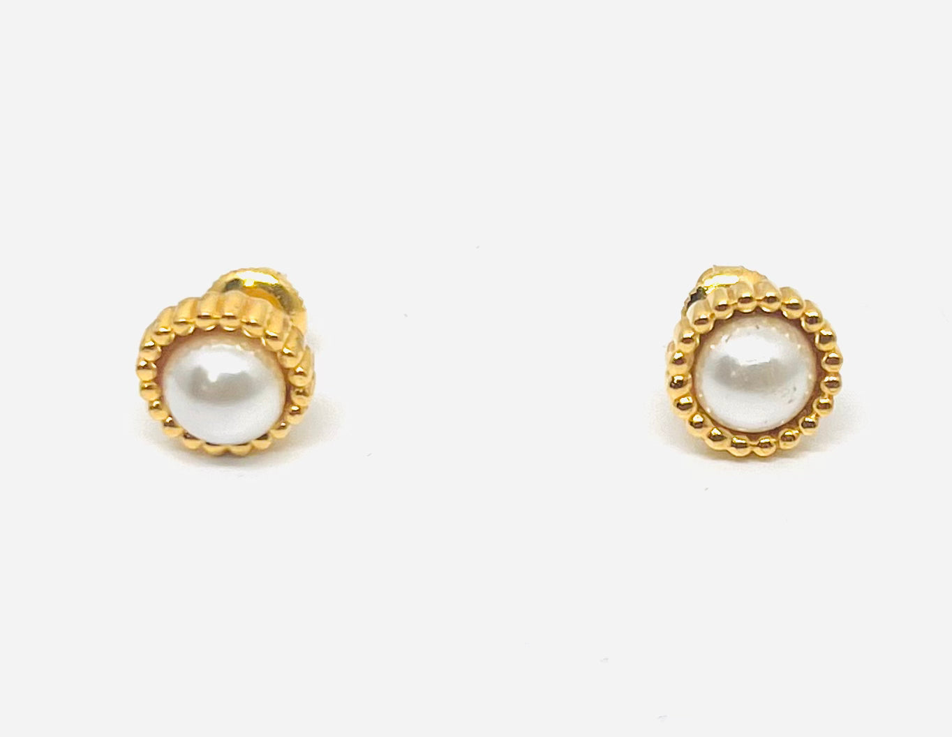22K Gold Studs with Pearl