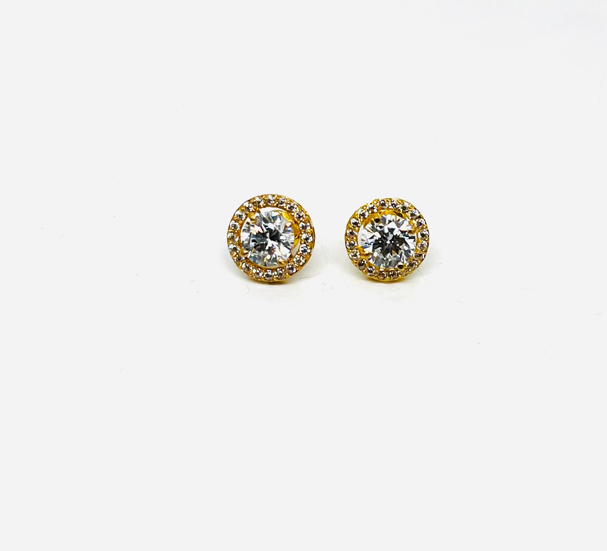 22K Gold Earrings/Studs with Zirconia