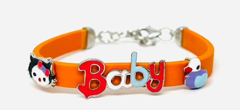 Orange Baby Silver  Bracelet