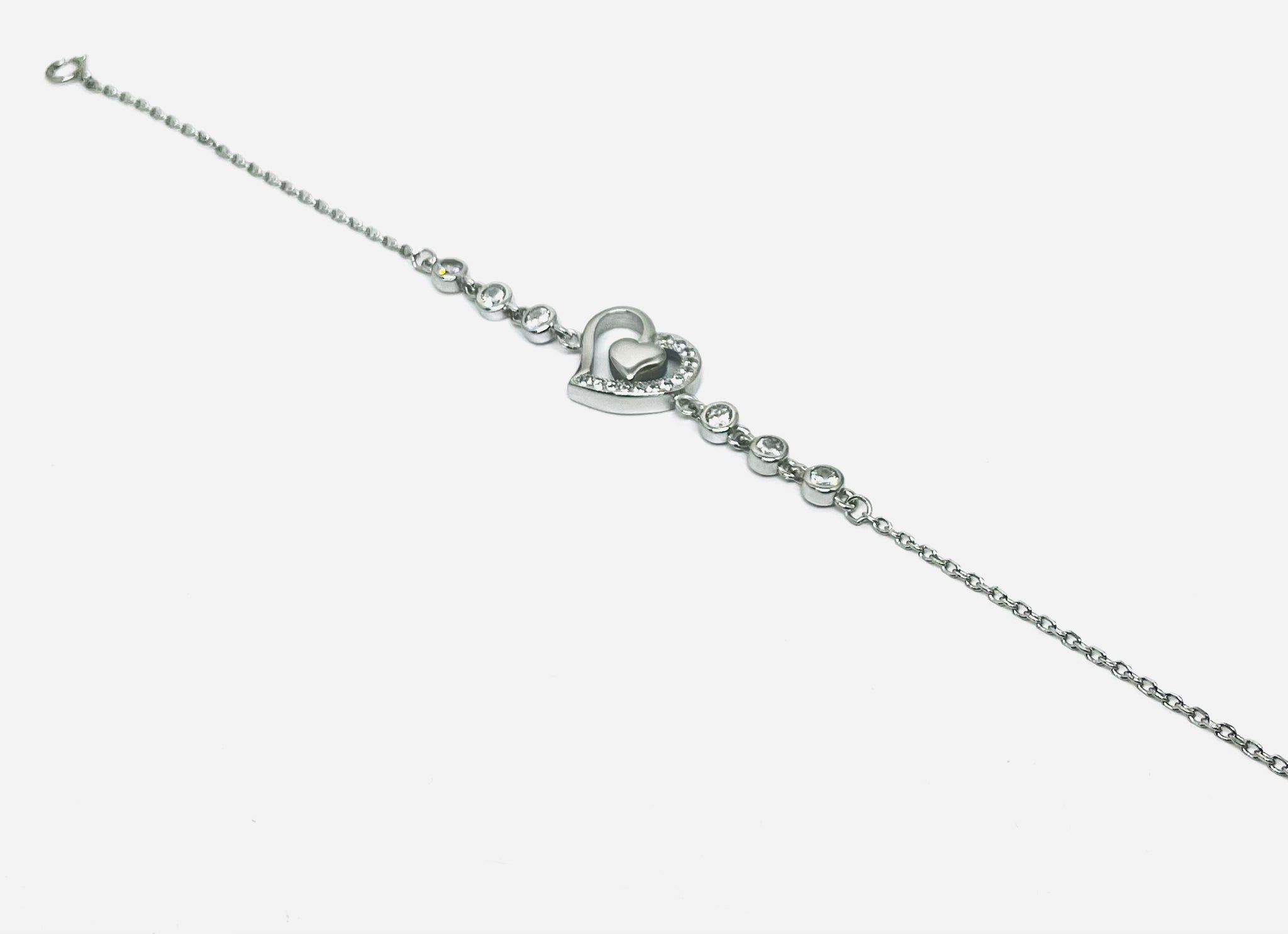 Sterling Silver Heart Shaped Bracelet