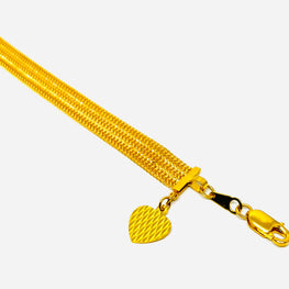 22k Gold Flat Chain Bracelet