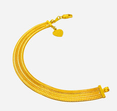 22k Gold Flat Chain Bracelet