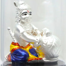 999 Silver Lord Krishna Murti in Case