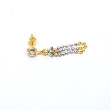 22K Gold Two-Tone Drop Studs