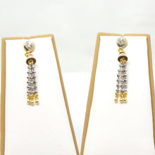 22K Gold Two-Tone Drop Studs