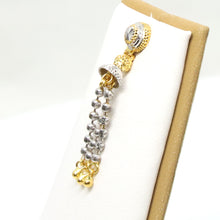 22K Gold Two-Tone Drop Studs