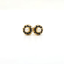 22k Gold Studs with Sapphire and Pearl