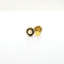 22k Gold Studs with Sapphire and Pearl