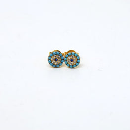22K Gold Evil Eye Studs