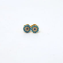 22K Gold Evil Eye Studs