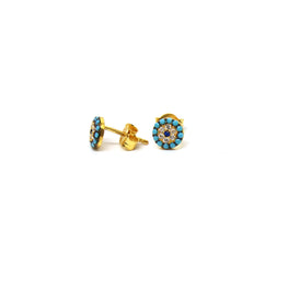 22K Gold Evil Eye Studs