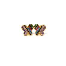22K Gold Mutli-Color Butterfly Studs