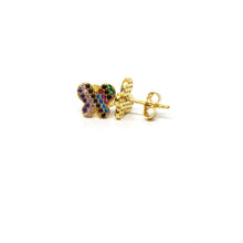 22K Gold Mutli-Color Butterfly Studs