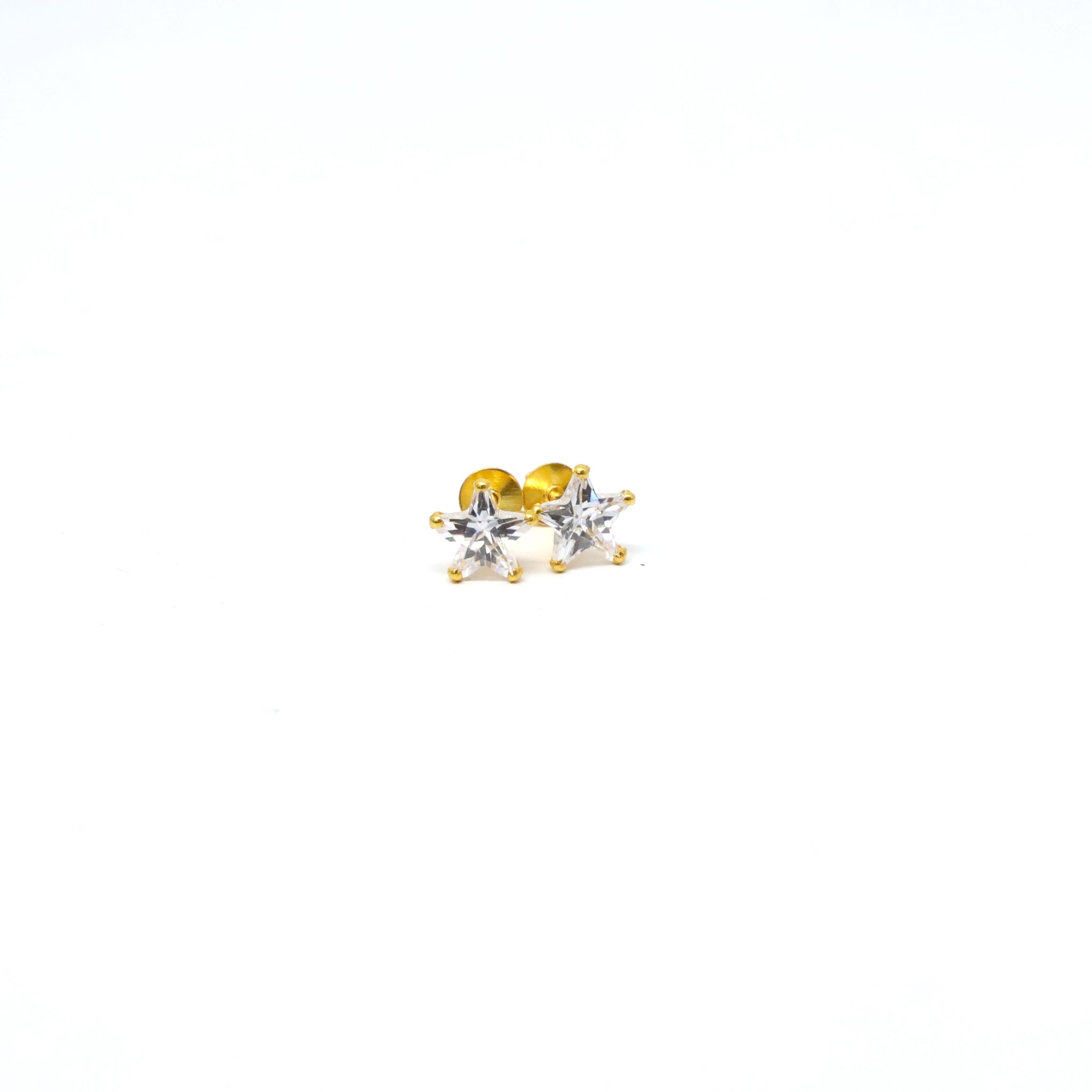 18K Gold Studs with Zirconia