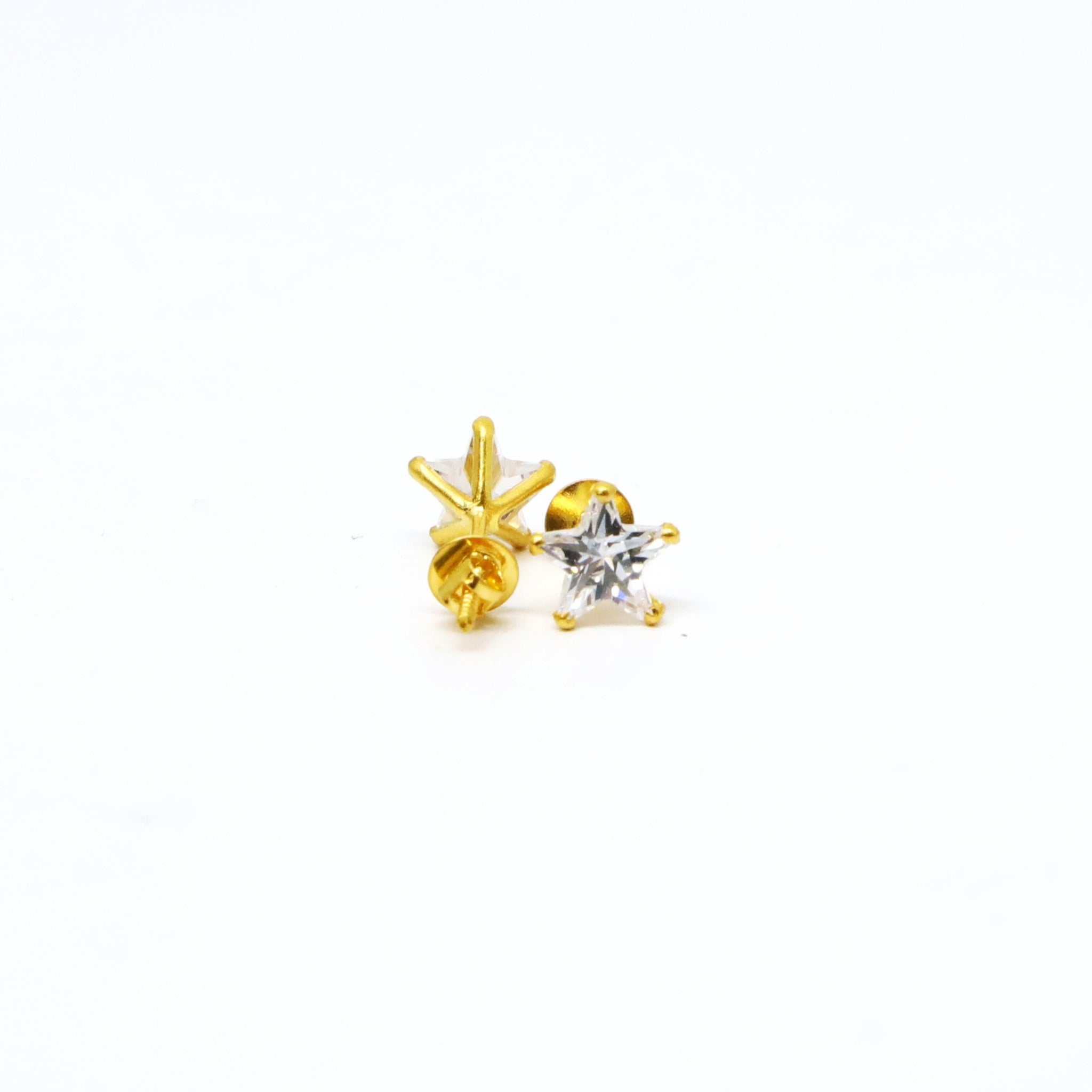 18K Gold Studs with Zirconia