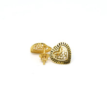 22K Gold Heart Earrings/Studs