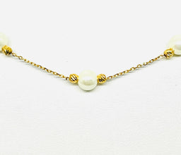 22K White Pearl Gold Chain