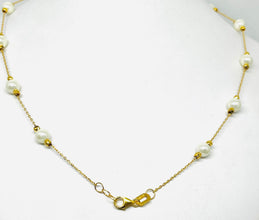22K White Pearl Gold Chain