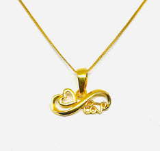 22k Gold Heart Infinity Necklace