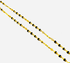 22k Gold Black Tulsi Mala Chain