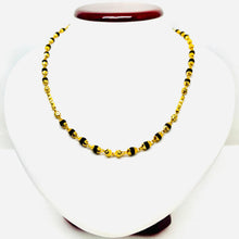 22k Gold Black Tulsi Mala Chain