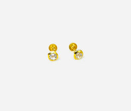 18k Gold 2 in 1 Studs